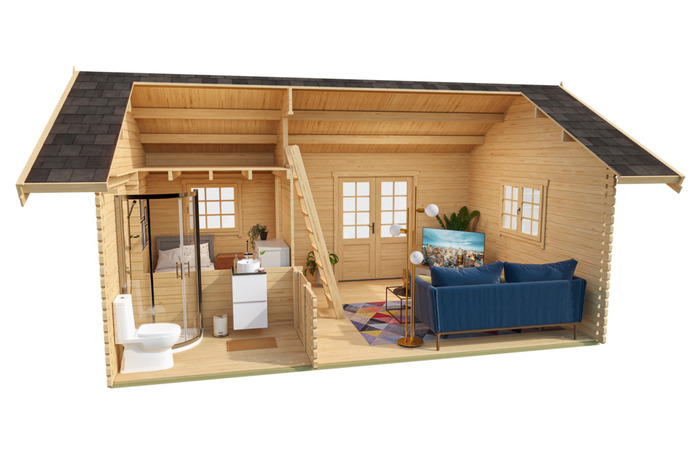 Lasita Maja Caroline Set Gold hytte 390 x 575 cm